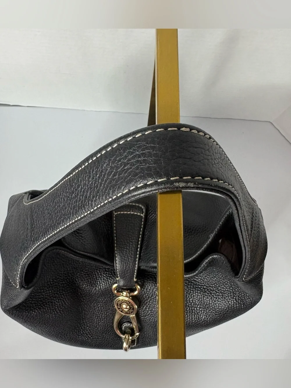 Dooney & Bourke Black Leather Shoulder Hobo Bag with Silver Hardware EUC